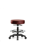 Vinyl Mini-Stool - Medium Bench Height with Chrome Foot Ring & Casters in Borscht Supernova Vinyl VMBMS-RG-CF-RC-8815