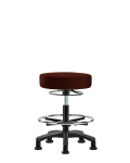 Vinyl Mini-Stool - Medium Bench Height with Chrome Foot Ring & Stationary Glides in Burgundy Trailblazer Vinyl VMBMS-RG-CF-RG-8569