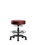 Vinyl Mini-Stool - Medium Bench Height with Chrome Foot Ring & Stationary Glides in Borscht Supernova Vinyl VMBMS-RG-CF-RG-8815