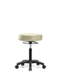 Vinyl Mini-Stool - Medium Bench Height with Casters in Adobe White Trailblazer Vinyl VMBMS-RG-NF-RC-8501