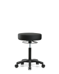 Vinyl Mini-Stool - Medium Bench Height with Casters in Black Trailblazer Vinyl VMBMS-RG-NF-RC-8540
