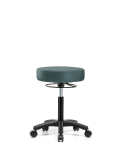 Vinyl Mini-Stool - Medium Bench Height with Casters in Colonial Blue Trailblazer Vinyl VMBMS-RG-NF-RC-8546