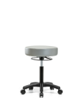 Vinyl Mini-Stool - Medium Bench Height with Casters in Dove Trailblazer Vinyl VMBMS-RG-NF-RC-8567
