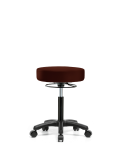 Vinyl Mini-Stool - Medium Bench Height with Casters in Burgundy Trailblazer Vinyl VMBMS-RG-NF-RC-8569
