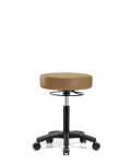 Vinyl Mini-Stool - Medium Bench Height with Casters in Taupe Trailblazer Vinyl VMBMS-RG-NF-RC-8584