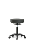 Vinyl Mini-Stool - Medium Bench Height with Casters in Charcoal Trailblazer Vinyl VMBMS-RG-NF-RC-8605