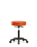 Vinyl Mini-Stool - Medium Bench Height with Casters in Orange Kist Trailblazer Vinyl VMBMS-RG-NF-RC-8613