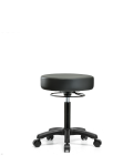 Vinyl Mini-Stool - Medium Bench Height with Casters in Carbon Supernova Vinyl VMBMS-RG-NF-RC-8823