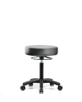 Vinyl Mini-Stool - Medium Bench Height with Casters in Sterling Supernova Vinyl VMBMS-RG-NF-RC-8840