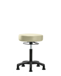 Vinyl Mini-Stool - Medium Bench Height with Stationary Glides in Adobe White Trailblazer Vinyl VMBMS-RG-NF-RG-8501
