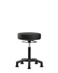 Vinyl Mini-Stool - Medium Bench Height with Stationary Glides in Black Trailblazer Vinyl VMBMS-RG-NF-RG-8540