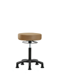 Vinyl Mini-Stool - Medium Bench Height with Stationary Glides in Taupe Trailblazer Vinyl VMBMS-RG-NF-RG-8584