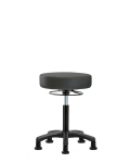 Vinyl Mini-Stool - Medium Bench Height with Stationary Glides in Charcoal Trailblazer Vinyl VMBMS-RG-NF-RG-8605