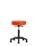 Vinyl Mini-Stool - Medium Bench Height with Stationary Glides in Orange Kist Trailblazer Vinyl VMBMS-RG-NF-RG-8613