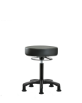 Vinyl Mini-Stool - Medium Bench Height with Stationary Glides in Carbon Supernova Vinyl VMBMS-RG-NF-RG-8823