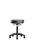 Vinyl Mini-Stool - Medium Bench Height with Stationary Glides in Sterling Supernova Vinyl VMBMS-RG-NF-RG-8840