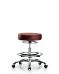 Vinyl Stool without Back Chrome - Medium Bench Height with Chrome Foot Ring & Casters in Taupe Supernova Vinyl VMBSO-CR-CF-CC-8815