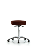 Vinyl Stool without Back Chrome - Medium Bench Height with Casters in Burgundy Trailblazer Vinyl VMBSO-CR-NF-CC-8569
