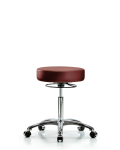 Vinyl Stool without Back Chrome - Medium Bench Height with Casters in Taupe Supernova Vinyl VMBSO-CR-NF-CC-8815