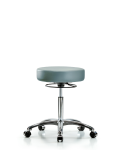 Vinyl Stool without Back Chrome - Medium Bench Height with Casters in Storm Supernova Vinyl VMBSO-CR-NF-CC-8822