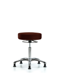 Vinyl Stool without Back Chrome - Medium Bench Height with Stationary Glides in Burgundy Trailblazer Vinyl VMBSO-CR-NF-RG-8569
