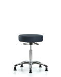 Vinyl Stool without Back Chrome - Medium Bench Height with Stationary Glides in Imperial Blue Trailblazer Vinyl VMBSO-CR-NF-RG-8582