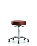 Vinyl Stool without Back Chrome - Medium Bench Height with Stationary Glides in Taupe Supernova Vinyl VMBSO-CR-NF-RG-8815