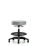 Vinyl Stool without Back - Medium Bench Height with Black Foot Ring & Stationary Glides in Dove Trailblazer Vinyl VMBSO-RG-BF-RG-8567