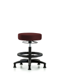 Vinyl Stool without Back - Medium Bench Height with Black Foot Ring & Stationary Glides in Burgundy Trailblazer Vinyl VMBSO-RG-BF-RG-8569