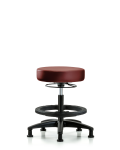 Vinyl Stool without Back - Medium Bench Height with Black Foot Ring & Stationary Glides in Taupe Supernova Vinyl VMBSO-RG-BF-RG-8815