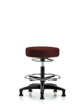 Vinyl Stool without Back - Medium Bench Height with Chrome Foot Ring & Stationary Glides in Burgundy Trailblazer Vinyl VMBSO-RG-CF-RG-8569