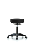 Vinyl Stool without Back - Medium Bench Height with Casters in Black Trailblazer Vinyl VMBSO-RG-NF-RC-8540