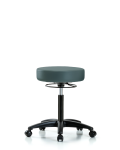 Vinyl Stool without Back - Medium Bench Height with Casters in Colonial Blue Trailblazer Vinyl VMBSO-RG-NF-RC-8546