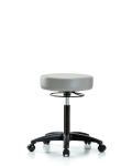 Vinyl Stool without Back - Medium Bench Height with Casters in Dove Trailblazer Vinyl VMBSO-RG-NF-RC-8567