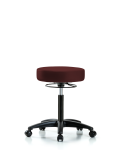 Vinyl Stool without Back - Medium Bench Height with Casters in Burgundy Trailblazer Vinyl VMBSO-RG-NF-RC-8569