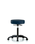 Vinyl Stool without Back - Medium Bench Height with Casters in Imperial Blue Trailblazer Vinyl VMBSO-RG-NF-RC-8582