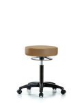 Vinyl Stool without Back - Medium Bench Height with Casters in Taupe Trailblazer Vinyl VMBSO-RG-NF-RC-8584