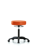 Vinyl Stool without Back - Medium Bench Height with Casters in Orange Kist Trailblazer Vinyl VMBSO-RG-NF-RC-8613