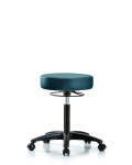 Vinyl Stool without Back - Medium Bench Height with Casters in Marine Blue Supernova Vinyl VMBSO-RG-NF-RC-8801