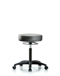Vinyl Stool without Back - Medium Bench Height with Casters in Sterling Supernova Vinyl VMBSO-RG-NF-RC-8840