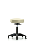 Vinyl Stool without Back - Medium Bench Height with Stationary Glides in Adobe White Trailblazer Vinyl VMBSO-RG-NF-RG-8501