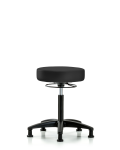 Vinyl Stool without Back - Medium Bench Height with Stationary Glides in Charcoal Trailblazer Vinyl VMBSO-RG-NF-RG-8605