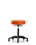 Vinyl Stool without Back - Medium Bench Height with Stationary Glides in Orange Kist Trailblazer Vinyl VMBSO-RG-NF-RG-8613