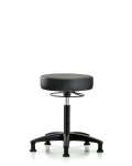 Vinyl Stool without Back - Medium Bench Height with Stationary Glides in Carbon Supernova Vinyl VMBSO-RG-NF-RG-8823