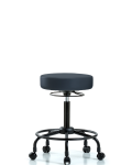 Vinyl Stool without Back - Medium Bench Height with Round Tube Base & Casters in Imperial Blue Trailblazer Vinyl VMBSO-RT-RC-8582
