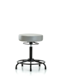 Vinyl Stool without Back - Medium Bench Height with Round Tube Base & Stationary Glides in Dove Trailblazer Vinyl VMBSO-RT-RG-8567
