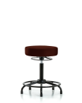 Vinyl Stool without Back - Medium Bench Height with Round Tube Base & Stationary Glides in Burgundy Trailblazer Vinyl VMBSO-RT-RG-8569