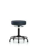Vinyl Stool without Back - Medium Bench Height with Round Tube Base & Stationary Glides in Imperial Blue Trailblazer Vinyl VMBSO-RT-RG-8582
