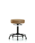 Vinyl Stool without Back - Medium Bench Height with Round Tube Base & Stationary Glides in Taupe Trailblazer Vinyl VMBSO-RT-RG-8584