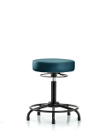 Vinyl Stool without Back - Medium Bench Height with Round Tube Base & Stationary Glides in Marine Blue Supernova Vinyl VMBSO-RT-RG-8801